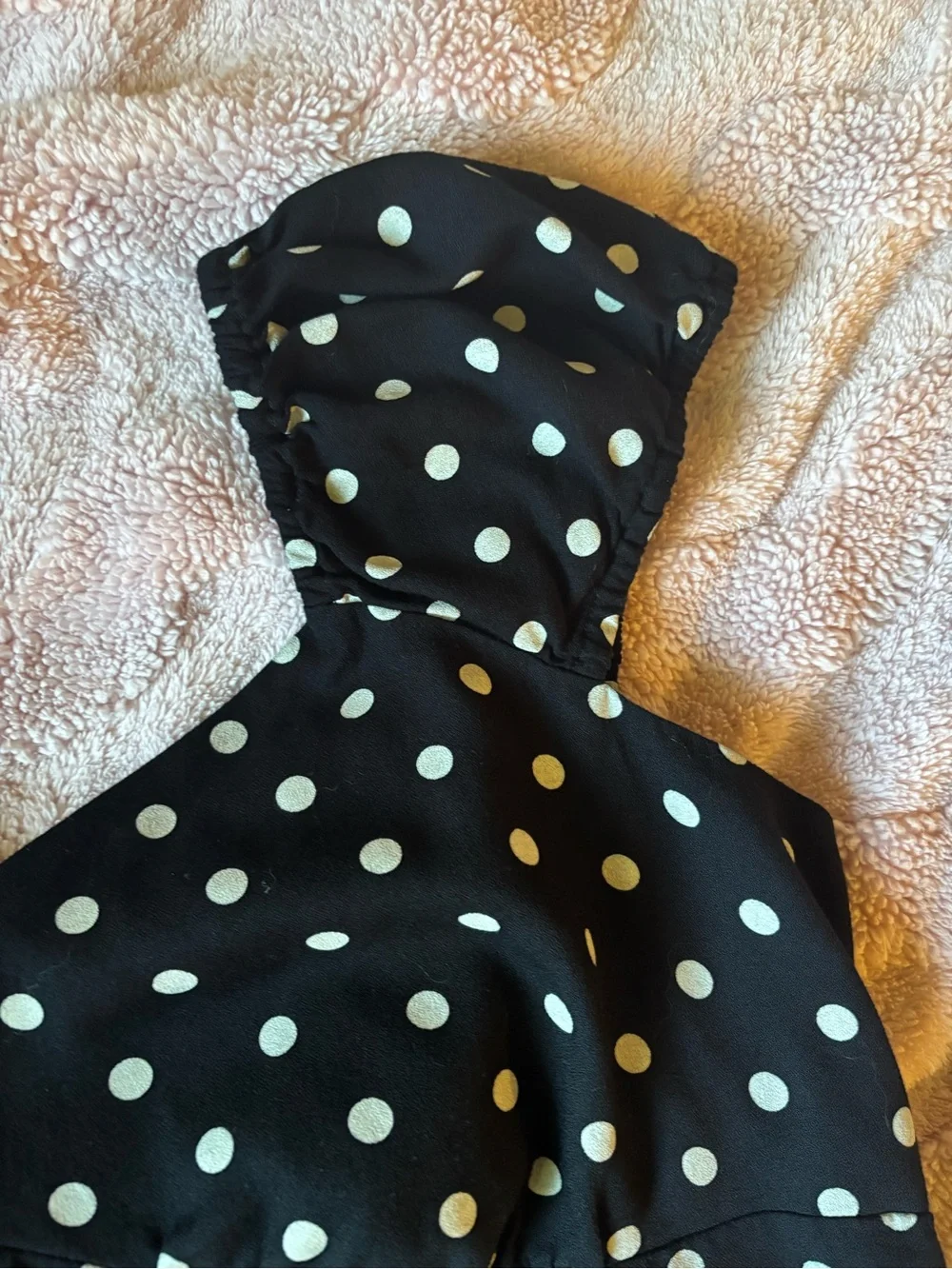 Old Navy Black Polka Dot Sweetheart Puff Sleeve Top XL tall